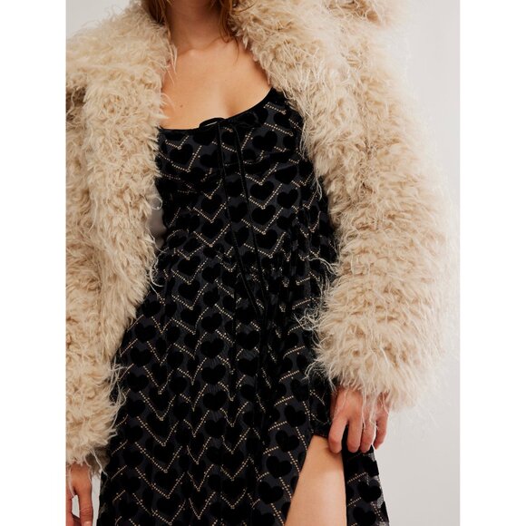 FREE PEOPLE Freya Burnout Midi Dress / Charcoal Combo - Picture 2 of 6